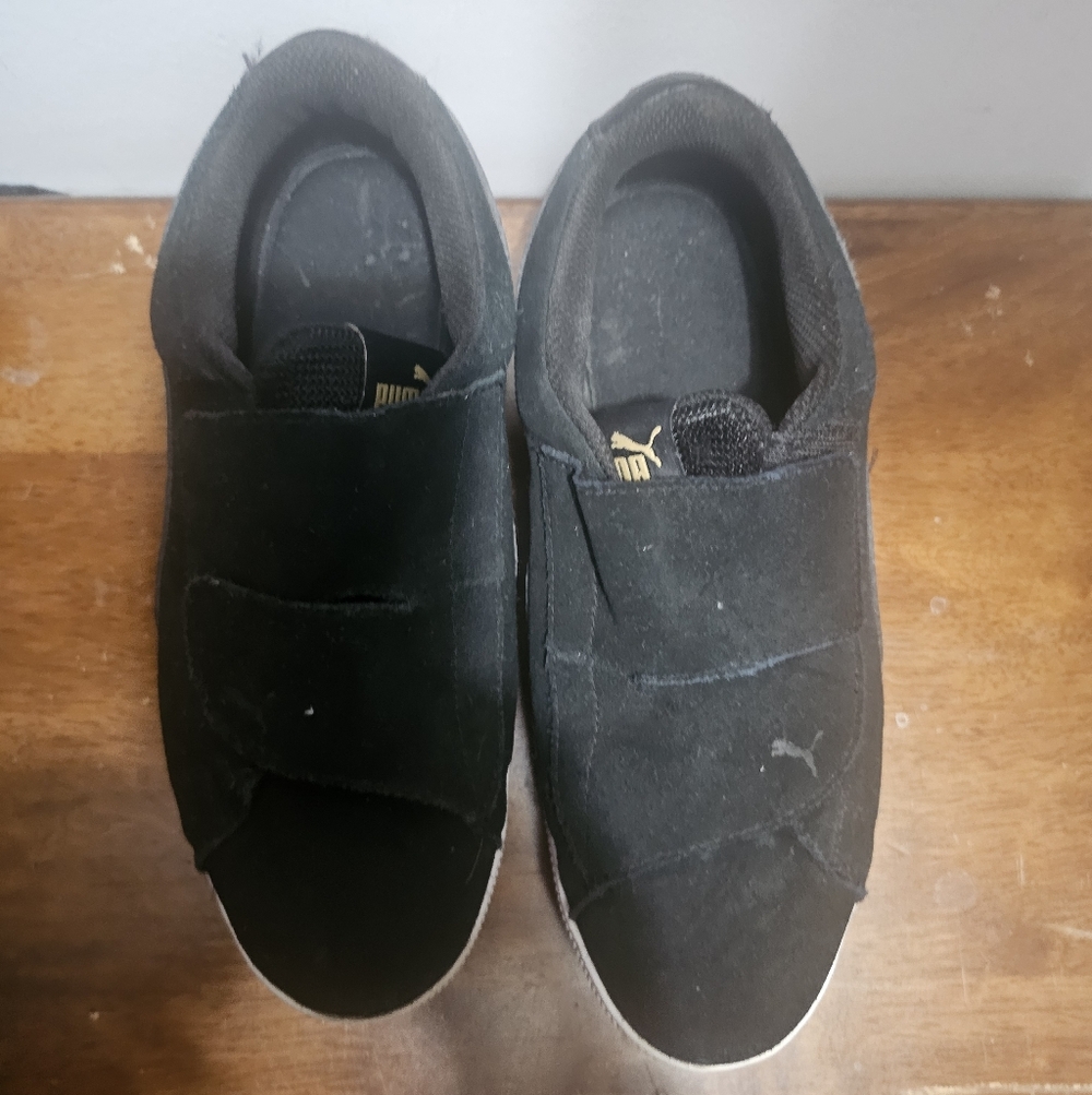 WOMEN WEDGE Puma Black Sneakers with Velcro Closure